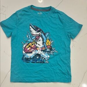 Old Navy Teal Boys' Shark & Jet Ski Graphic Tee